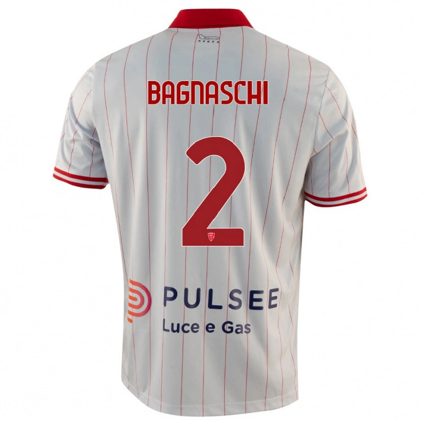 Danxen Hombre Camiseta Alessandro Bagnaschi #2 Blanco Rojo Azul 2ª Equipación 2025/26 La Camisa México