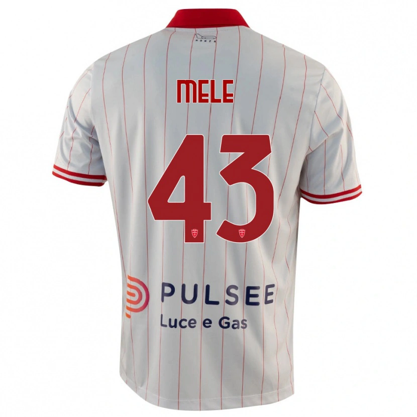 Danxen Hombre Camiseta Fabio Mele #43 Blanco Rojo Azul 2ª Equipación 2025/26 La Camisa México