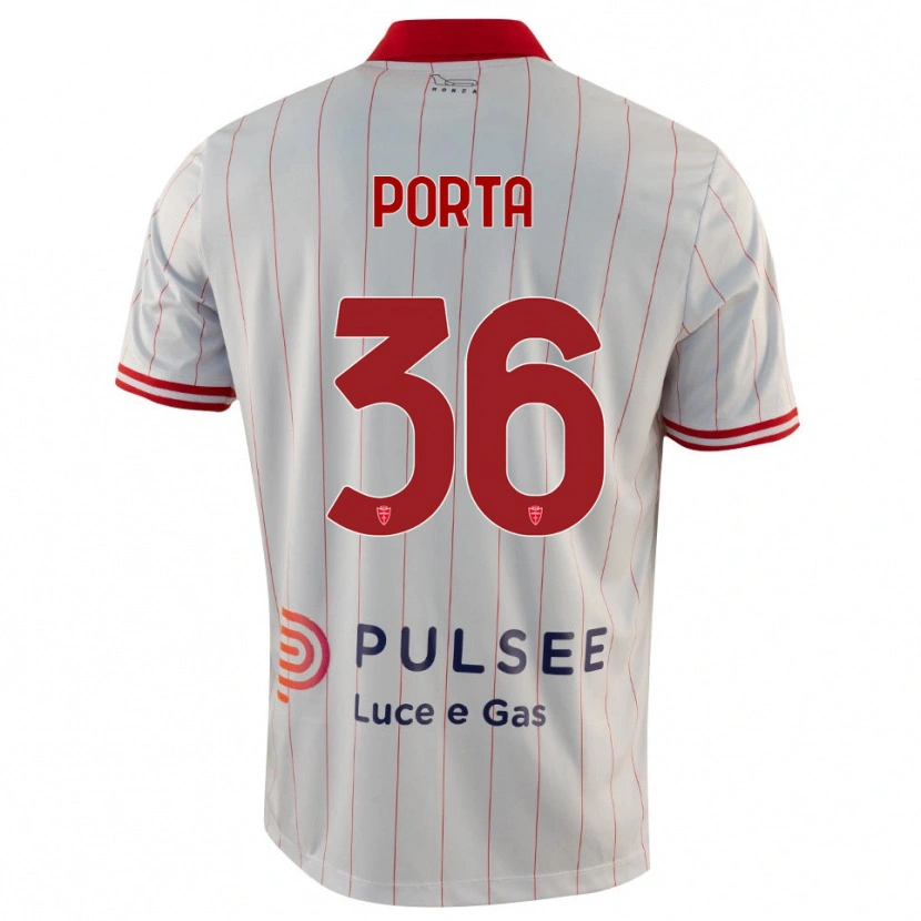 Danxen Hombre Camiseta Matteo Porta #36 Blanco Rojo Azul 2ª Equipación 2025/26 La Camisa México