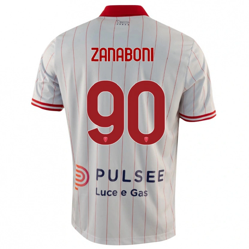 Danxen Hombre Camiseta Emanuele Zanaboni #90 Blanco Rojo Azul 2ª Equipación 2025/26 La Camisa México