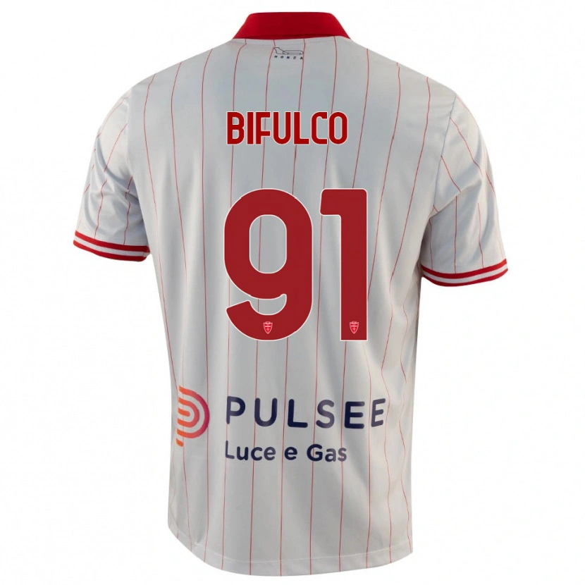 Danxen Hombre Camiseta Davide Bifulco #91 Blanco Rojo Azul 2ª Equipación 2025/26 La Camisa México