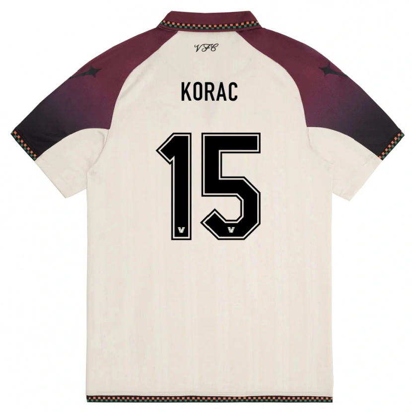 Danxen Hombre Camiseta Seid Korac #15 Crema Borgoña 2ª Equipación 2025/26 La Camisa México
