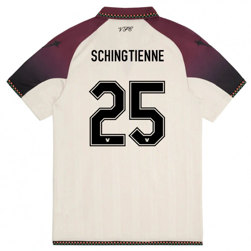 Danxen Hombre Camiseta Joël Schingtienne #25 Crema Borgoña 2ª Equipación 2025/26 La Camisa México