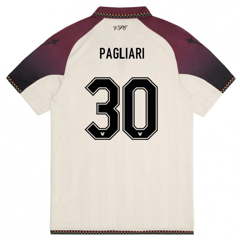 Danxen Hombre Camiseta Alessandro Pagliari #30 Crema Borgoña 2ª Equipación 2025/26 La Camisa México