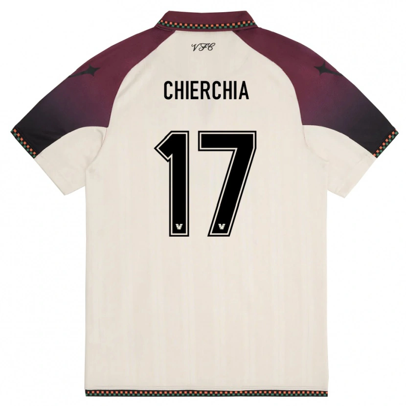 Danxen Hombre Camiseta Chiara Chierchia #17 Crema Borgoña 2ª Equipación 2025/26 La Camisa México