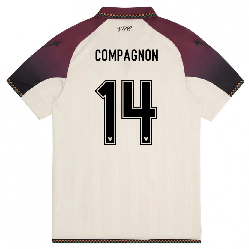 Danxen Hombre Camiseta Mattia Compagnon #14 Crema Borgoña 2ª Equipación 2025/26 La Camisa México