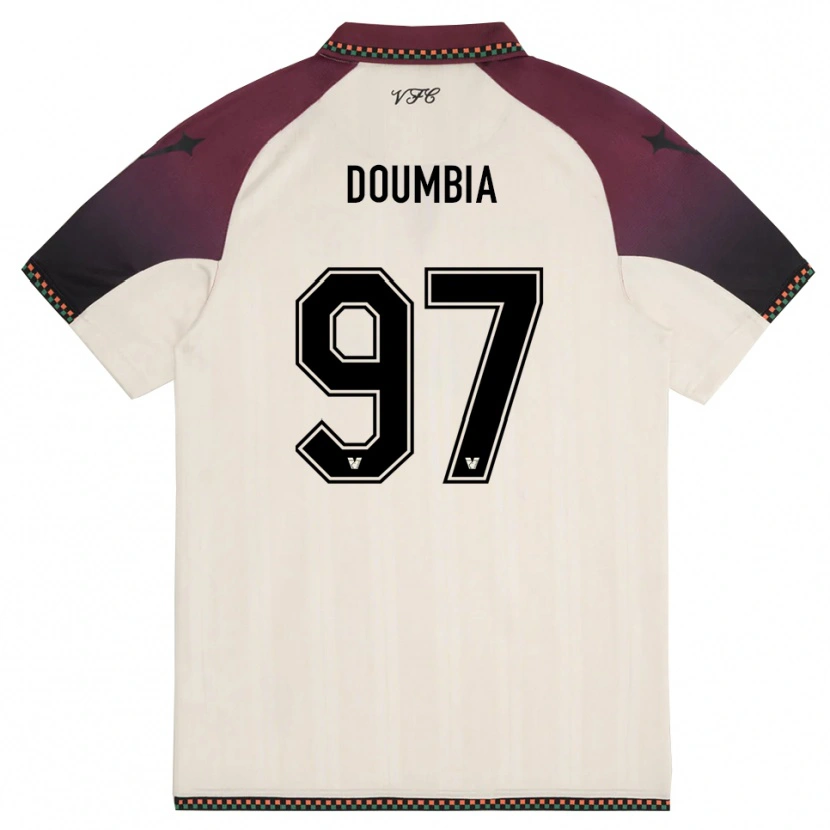 Danxen Hombre Camiseta Issa Doumbia #97 Crema Borgoña 2ª Equipación 2025/26 La Camisa México