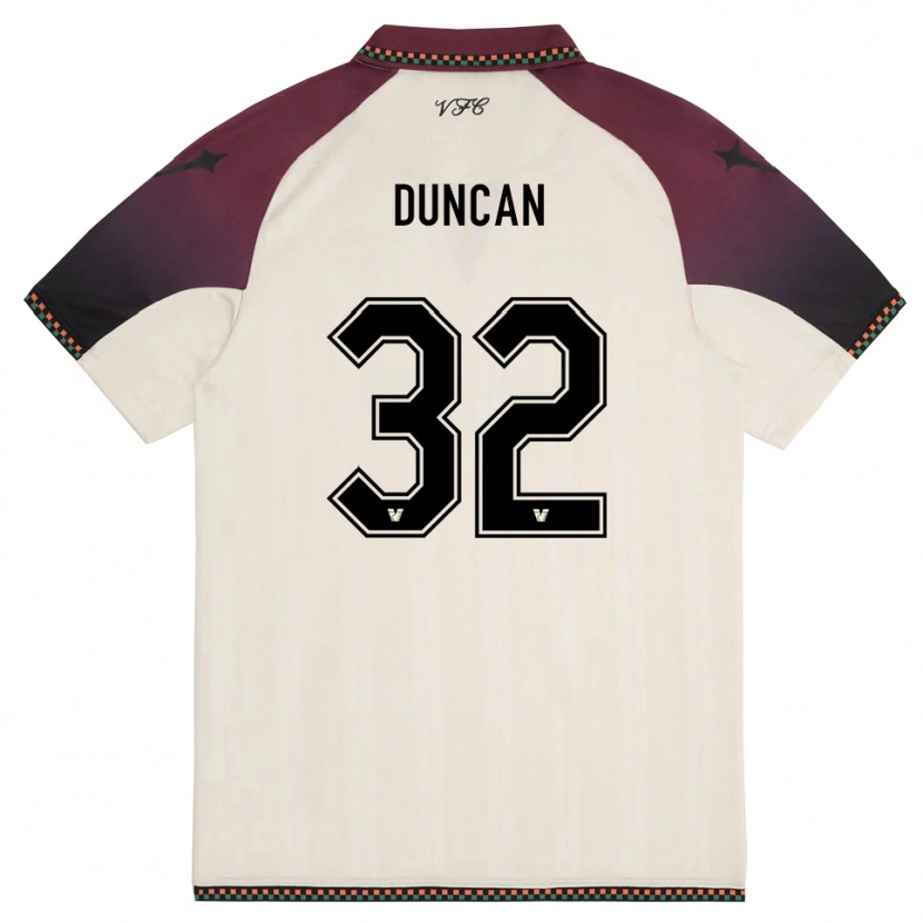 Danxen Hombre Camiseta Alfred Duncan #32 Crema Borgoña 2ª Equipación 2025/26 La Camisa México