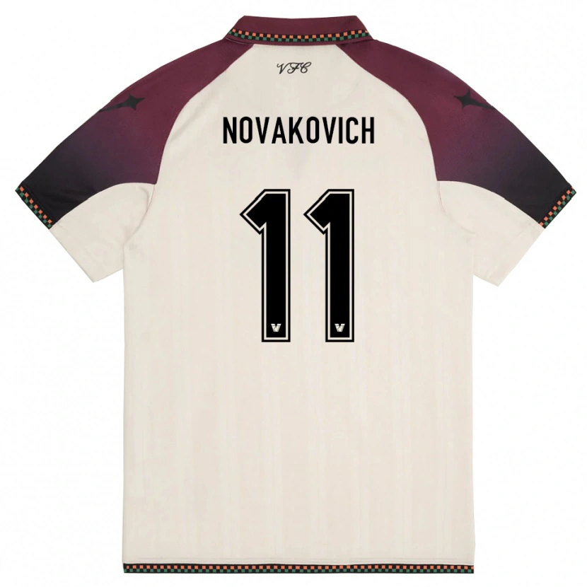 Danxen Hombre Camiseta Andrija Novakovich #11 Crema Borgoña 2ª Equipación 2025/26 La Camisa México