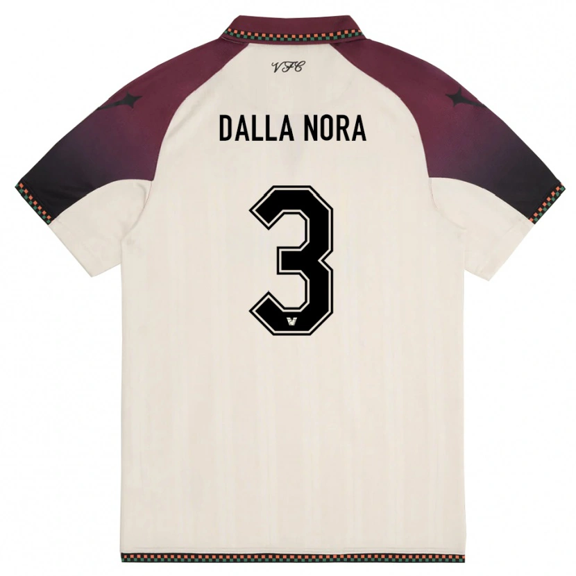 Danxen Hombre Camiseta Edoardo Dalla Nora #3 Crema Borgoña 2ª Equipación 2025/26 La Camisa México