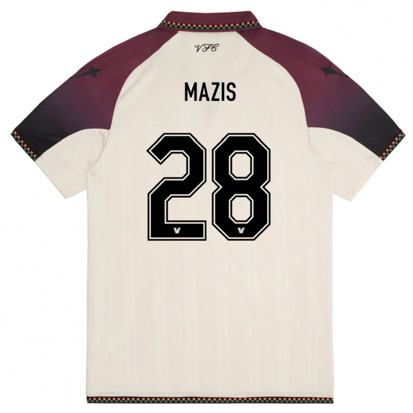 Danxen Hombre Camiseta Francesca Mazis #28 Crema Borgoña 2ª Equipación 2025/26 La Camisa México