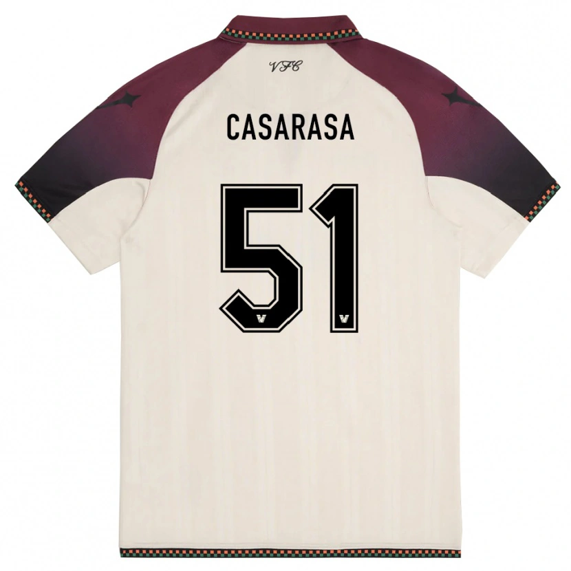 Danxen Hombre Camiseta Asia Casarasa #51 Crema Borgoña 2ª Equipación 2025/26 La Camisa México
