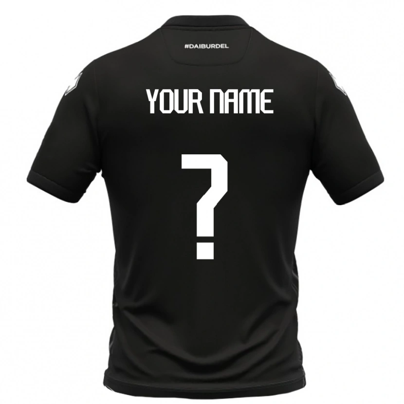 Danxen Hombre Camiseta Su Nombre #0 Negro Blanco 2ª Equipación 2025/26 La Camisa México