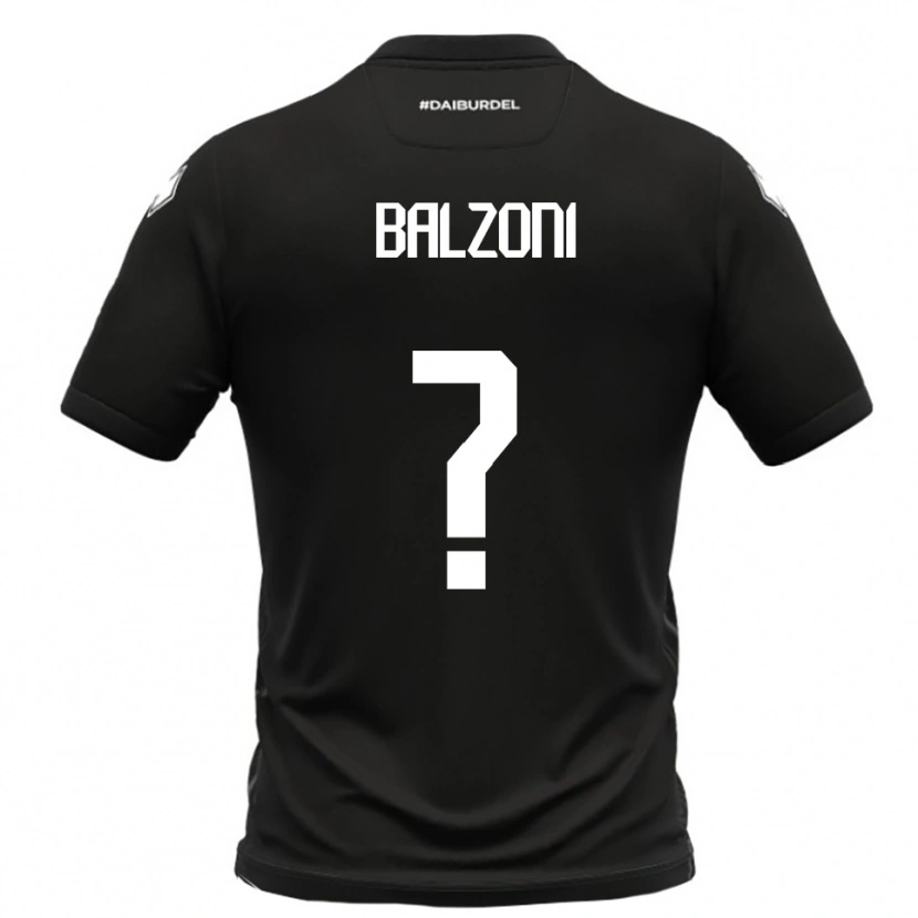 Danxen Hombre Camiseta Mattia Balzoni #0 Negro Blanco 2ª Equipación 2025/26 La Camisa México