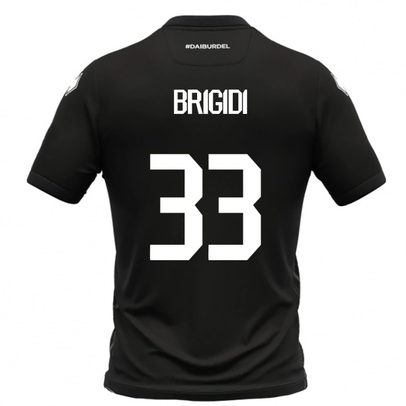 Danxen Hombre Camiseta Massimo Brigidi #33 Negro Blanco 2ª Equipación 2025/26 La Camisa México
