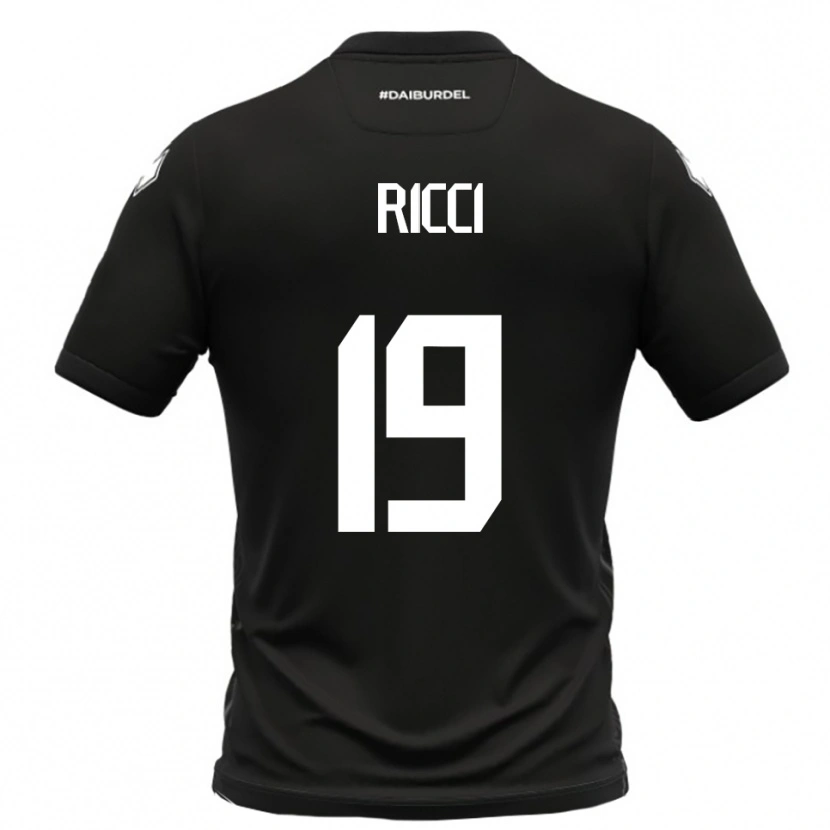 Danxen Hombre Camiseta Gabriele Ricci #19 Negro Blanco 2ª Equipación 2025/26 La Camisa México