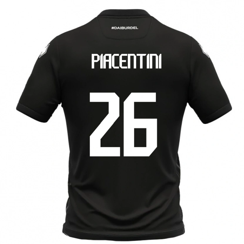 Danxen Hombre Camiseta Matteo Piacentini #26 Negro Blanco 2ª Equipación 2025/26 La Camisa México