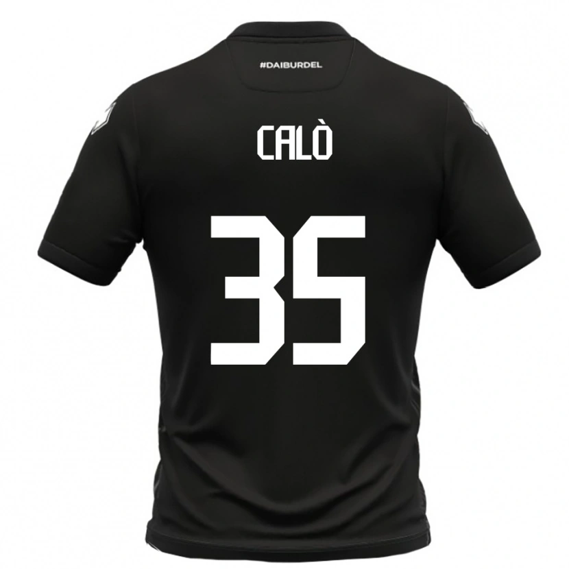 Danxen Hombre Camiseta Giacomo Calò #35 Negro Blanco 2ª Equipación 2025/26 La Camisa México