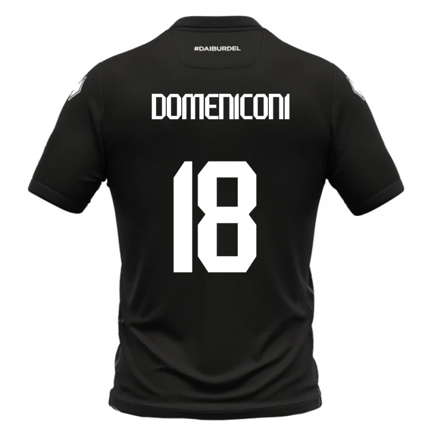 Danxen Hombre Camiseta Riccardo Domeniconi #18 Negro Blanco 2ª Equipación 2025/26 La Camisa México