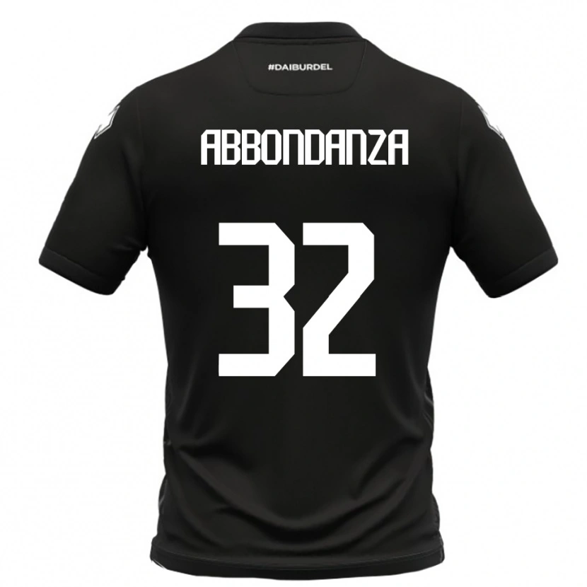 Danxen Hombre Camiseta Simone Abbondanza #32 Negro Blanco 2ª Equipación 2025/26 La Camisa México