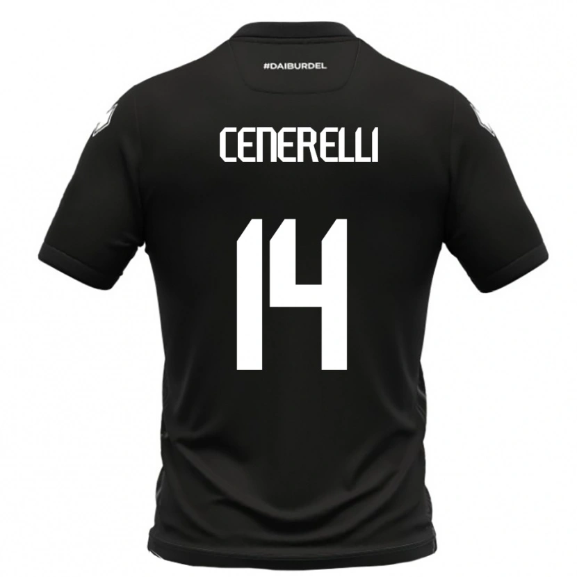 Danxen Hombre Camiseta Alessandro Cenerelli #14 Negro Blanco 2ª Equipación 2025/26 La Camisa México