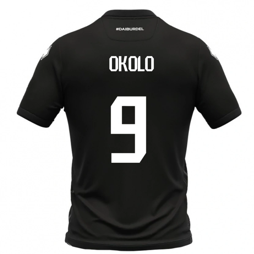 Danxen Hombre Camiseta Daniel Okolo #9 Negro Blanco 2ª Equipación 2025/26 La Camisa México