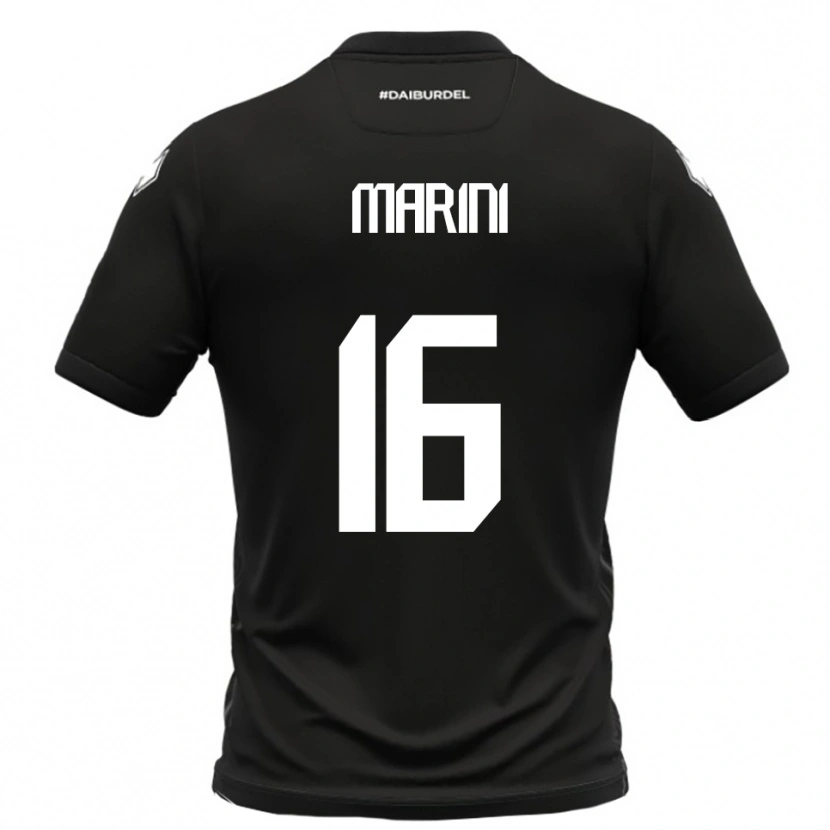 Danxen Hombre Camiseta David Marini #16 Negro Blanco 2ª Equipación 2025/26 La Camisa México
