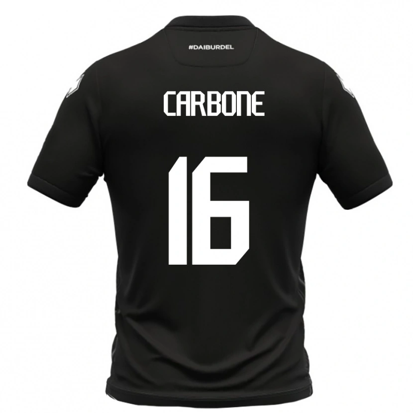 Danxen Hombre Camiseta Andrea Carbone #16 Negro Blanco 2ª Equipación 2025/26 La Camisa México