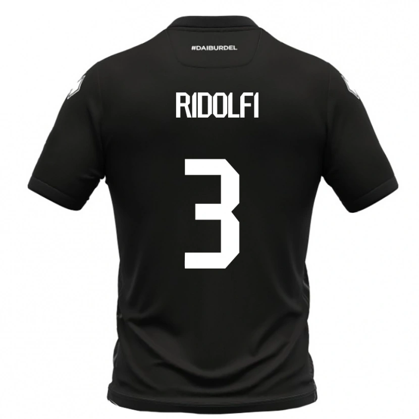 Danxen Hombre Camiseta Mattia Ridolfi #3 Negro Blanco 2ª Equipación 2025/26 La Camisa México