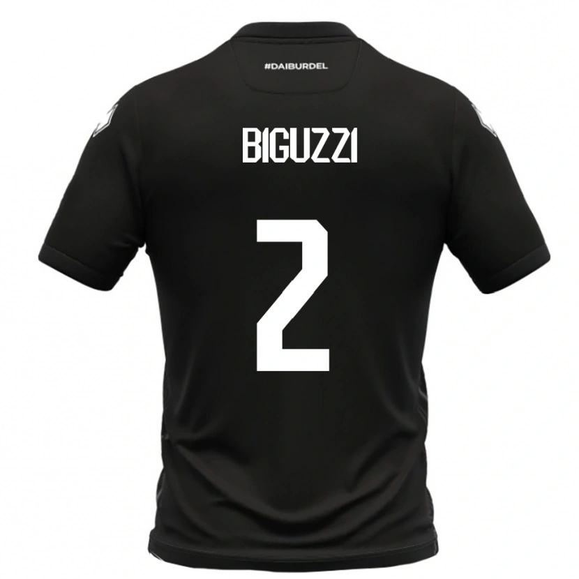Danxen Hombre Camiseta Riccardo Biguzzi #2 Negro Blanco 2ª Equipación 2025/26 La Camisa México
