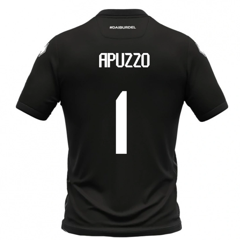 Danxen Hombre Camiseta Davide Apuzzo #1 Negro Blanco 2ª Equipación 2025/26 La Camisa México