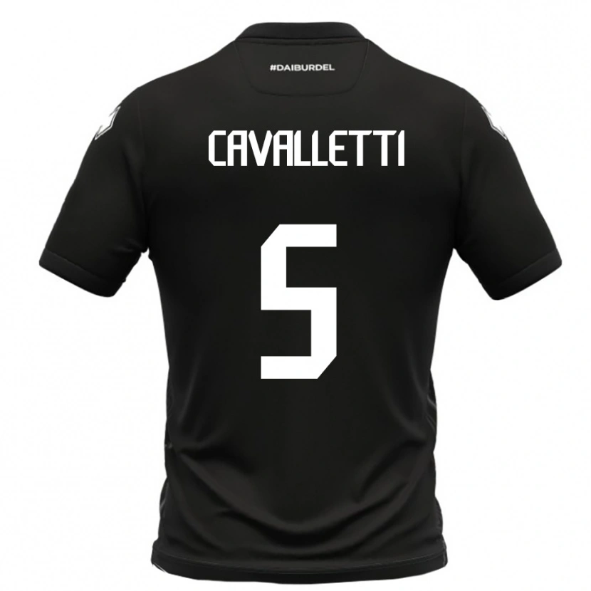 Danxen Hombre Camiseta Pietro Cavalletti #5 Negro Blanco 2ª Equipación 2025/26 La Camisa México