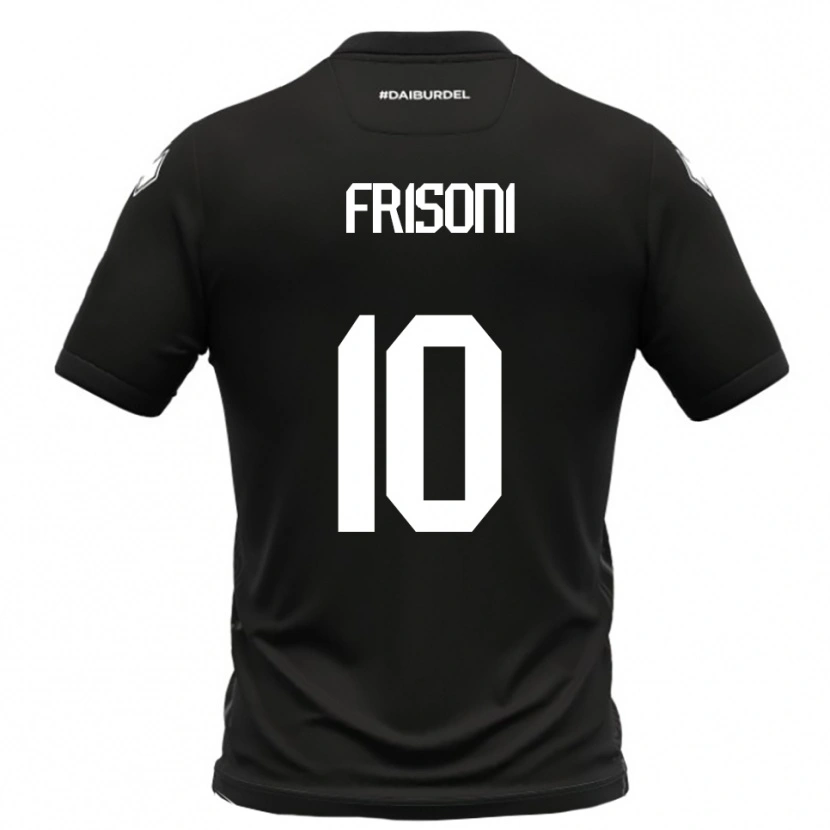Danxen Hombre Camiseta Riccardo Frisoni #10 Negro Blanco 2ª Equipación 2025/26 La Camisa México