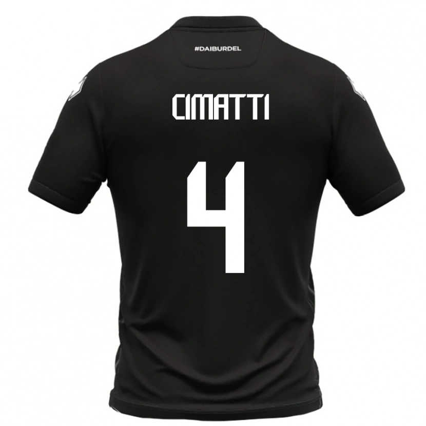 Danxen Hombre Camiseta Edoardo Cimatti #4 Negro Blanco 2ª Equipación 2025/26 La Camisa México