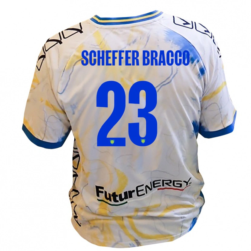 Danxen Hombre Camiseta Mateo Scheffer Bracco #23 Blanco Amarillo Azul 2ª Equipación 2025/26 La Camisa México
