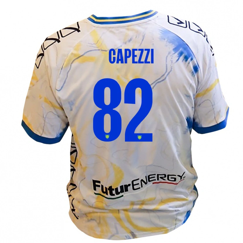 Danxen Hombre Camiseta Leonardo Capezzi #82 Blanco Amarillo Azul 2ª Equipación 2025/26 La Camisa México