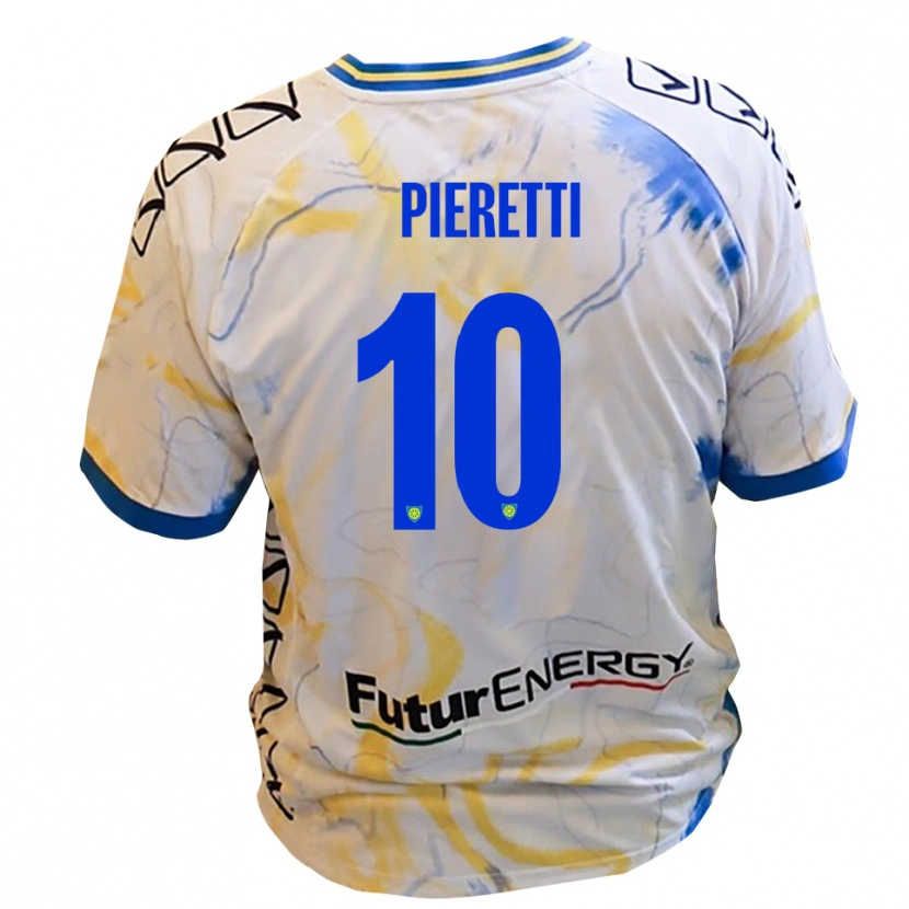 Danxen Hombre Camiseta Niccolò Pieretti #10 Blanco Amarillo Azul 2ª Equipación 2025/26 La Camisa México