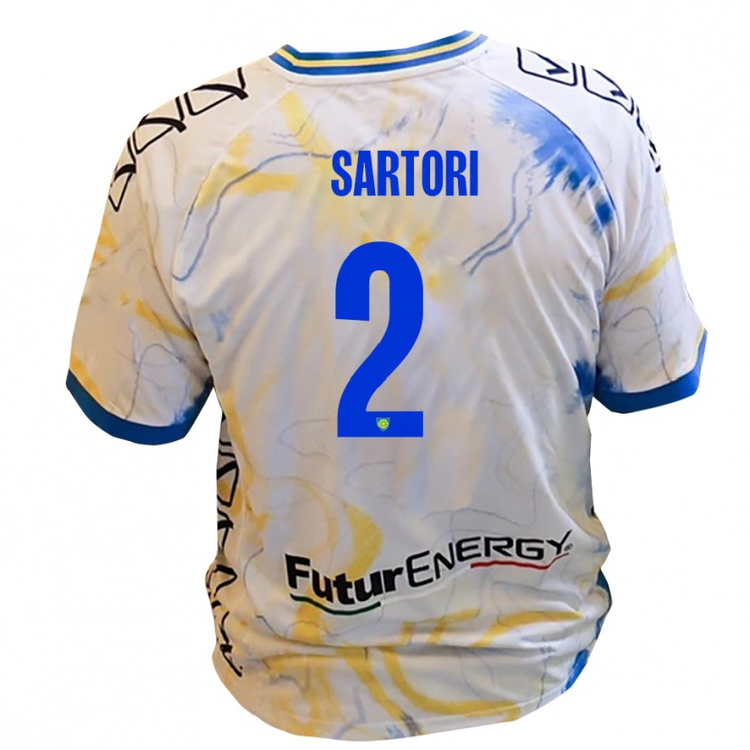Danxen Hombre Camiseta Edoardo Sartori #2 Blanco Amarillo Azul 2ª Equipación 2025/26 La Camisa México