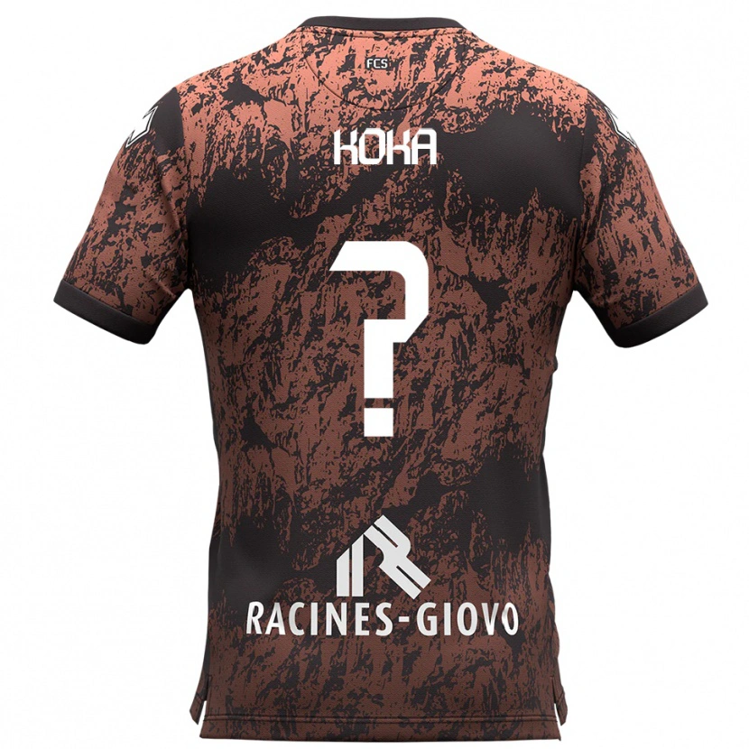 Danxen Hombre Camiseta Brian Koka #0 Marrón Negro 2ª Equipación 2025/26 La Camisa México