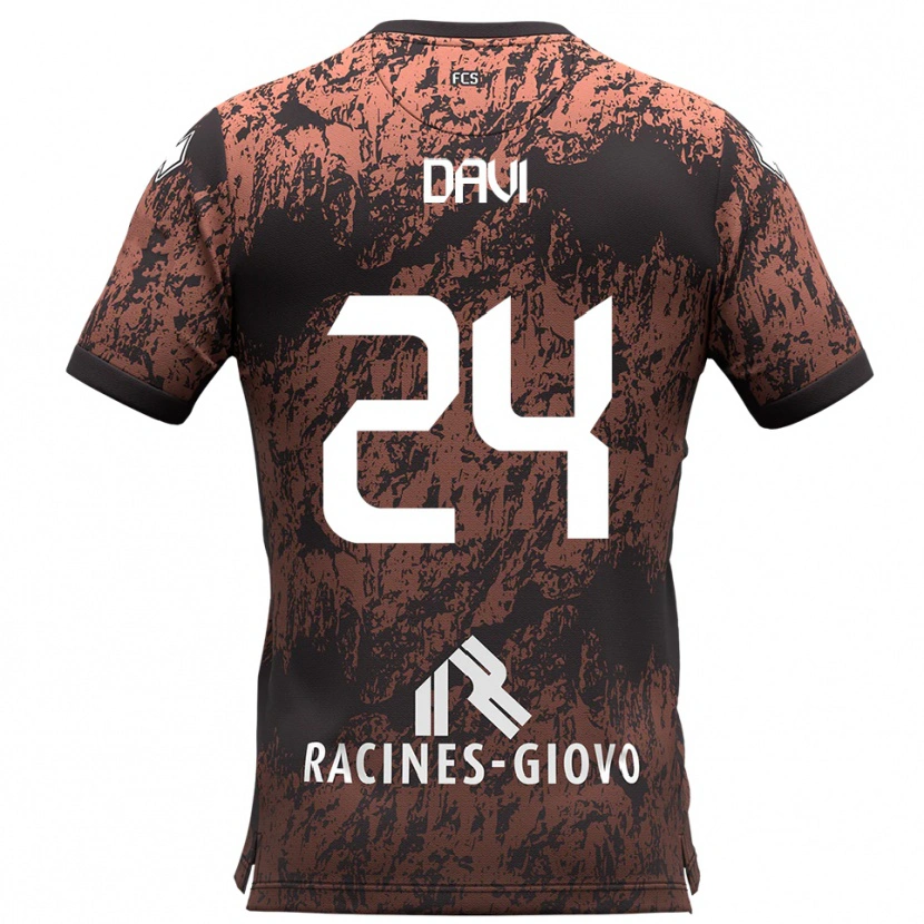 Danxen Hombre Camiseta Simone Davi #24 Marrón Negro 2ª Equipación 2025/26 La Camisa México