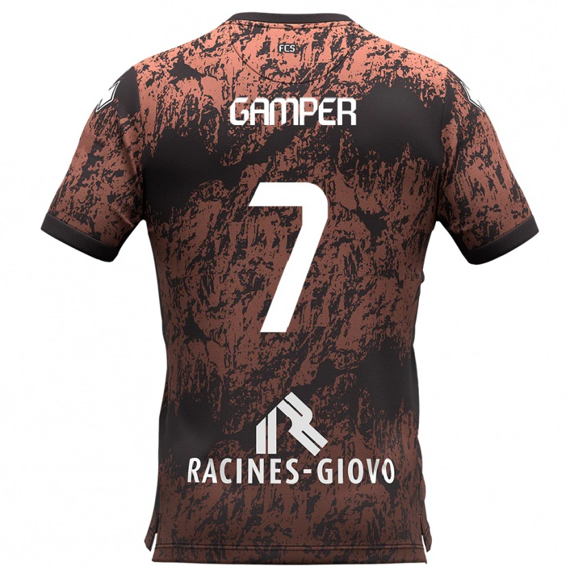 Danxen Hombre Camiseta Hannes Gamper #7 Marrón Negro 2ª Equipación 2025/26 La Camisa México
