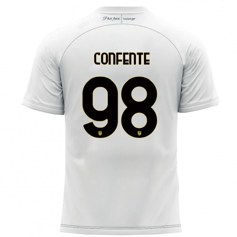 Danxen Hombre Camiseta Alessandro Confente #98 Blanco Amarillo 2ª Equipación 2025/26 La Camisa México