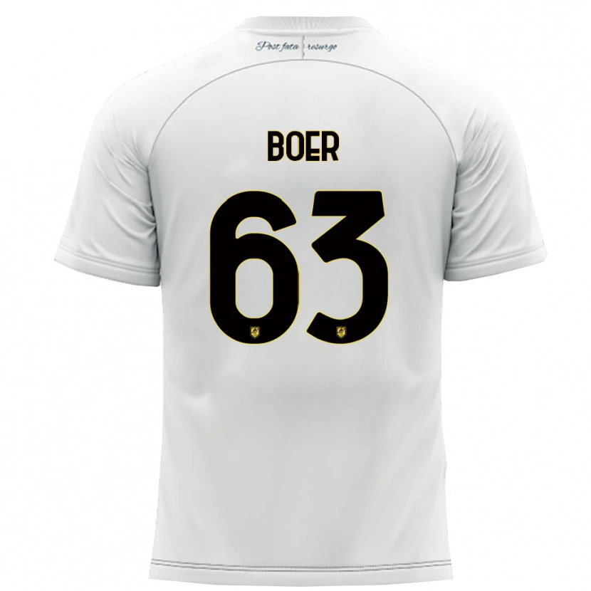 Danxen Hombre Camiseta Pietro Boer #63 Blanco Amarillo 2ª Equipación 2025/26 La Camisa México