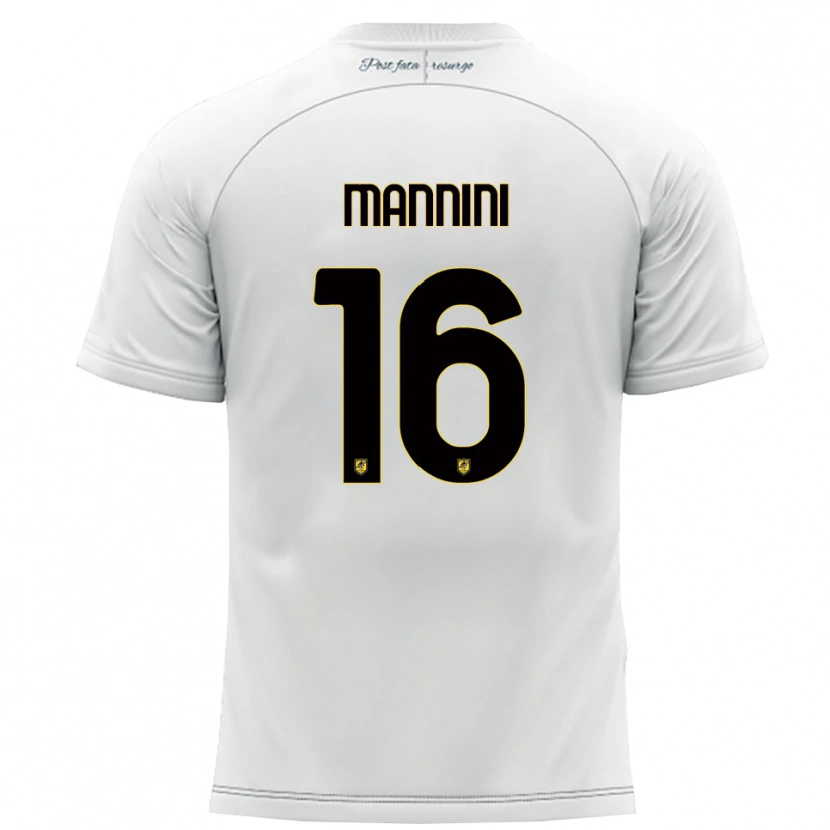 Danxen Hombre Camiseta Mattia Mannini #16 Blanco Amarillo 2ª Equipación 2025/26 La Camisa México