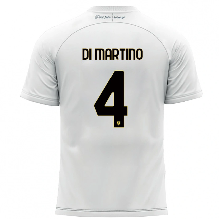 Danxen Hombre Camiseta Mattia Di Martino #4 Blanco Amarillo 2ª Equipación 2025/26 La Camisa México