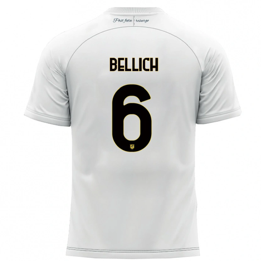Danxen Hombre Camiseta Marco Bellich #6 Blanco Amarillo 2ª Equipación 2025/26 La Camisa México