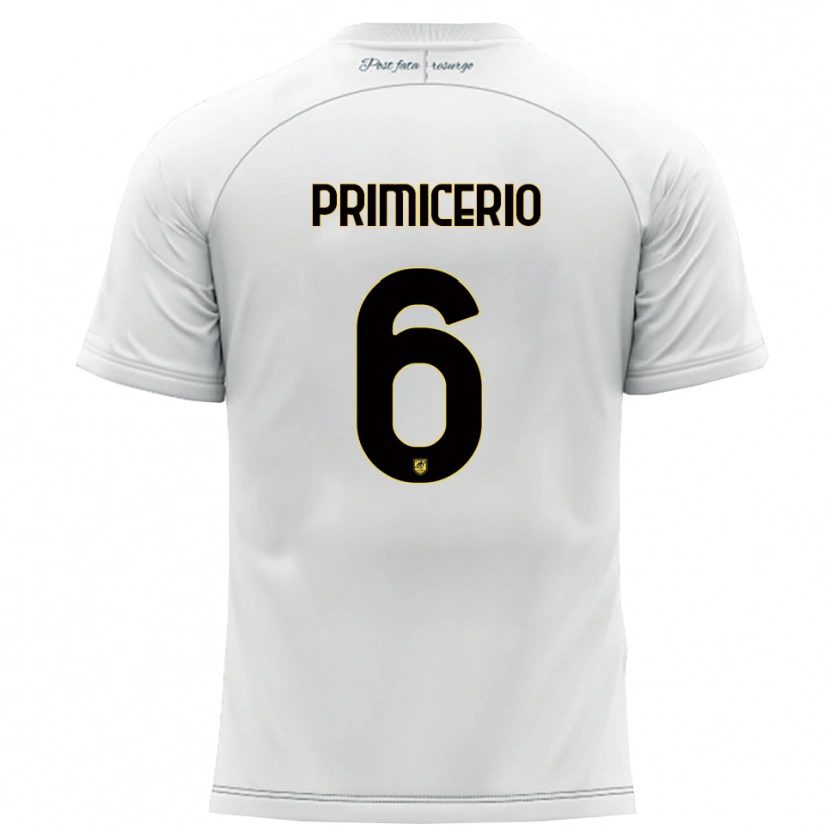 Danxen Hombre Camiseta Antonio Primicerio #6 Blanco Amarillo 2ª Equipación 2025/26 La Camisa México