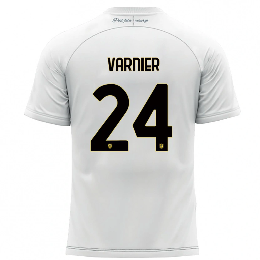 Danxen Hombre Camiseta Marco Varnier #24 Blanco Amarillo 2ª Equipación 2025/26 La Camisa México