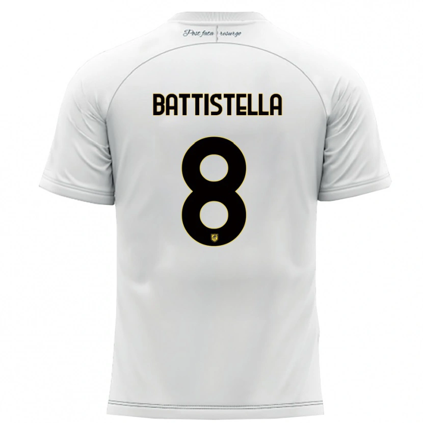 Danxen Hombre Camiseta Thomas Battistella #8 Blanco Amarillo 2ª Equipación 2025/26 La Camisa México