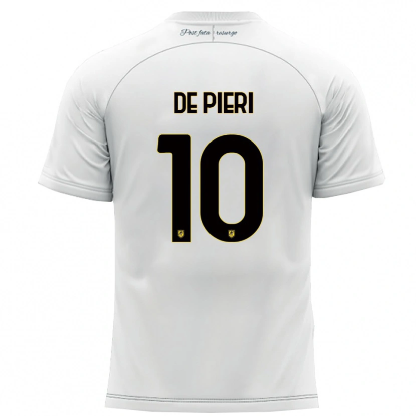 Danxen Hombre Camiseta Giacomo De Pieri #10 Blanco Amarillo 2ª Equipación 2025/26 La Camisa México